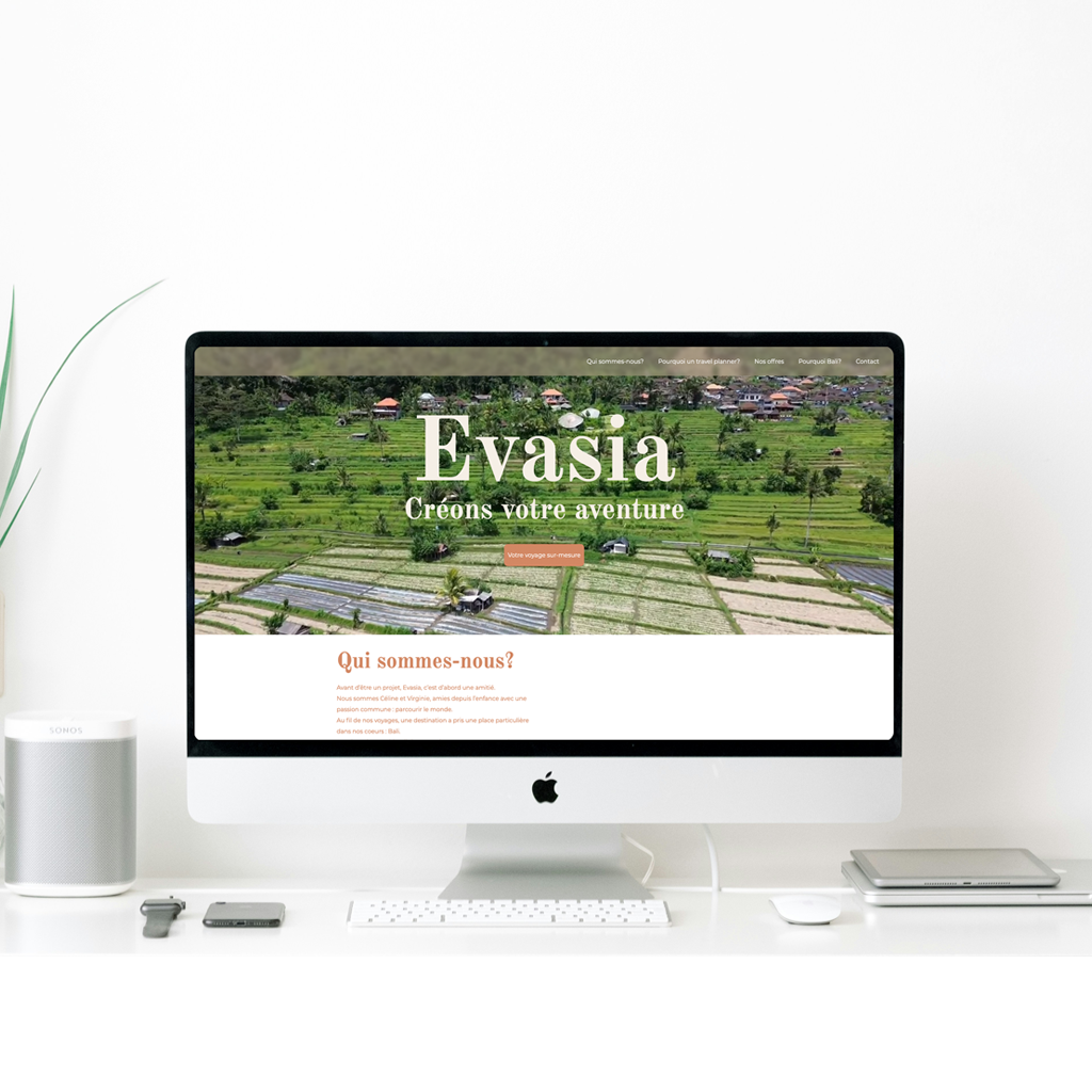 architecture portfolio website mockup on desktop screen, dark theme, bold typography, swiss design